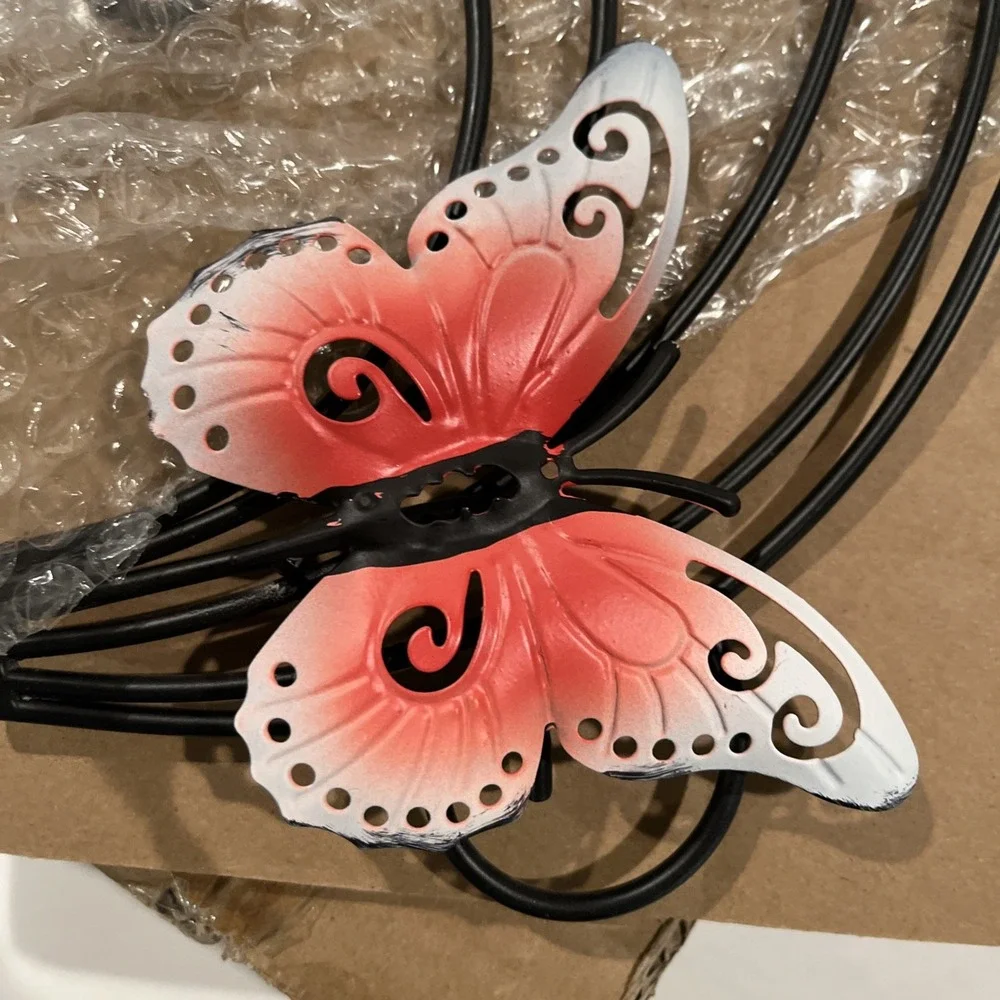 2 Metal Butterfly Outdoor Indoor Wall Art 12x15‎ Inch